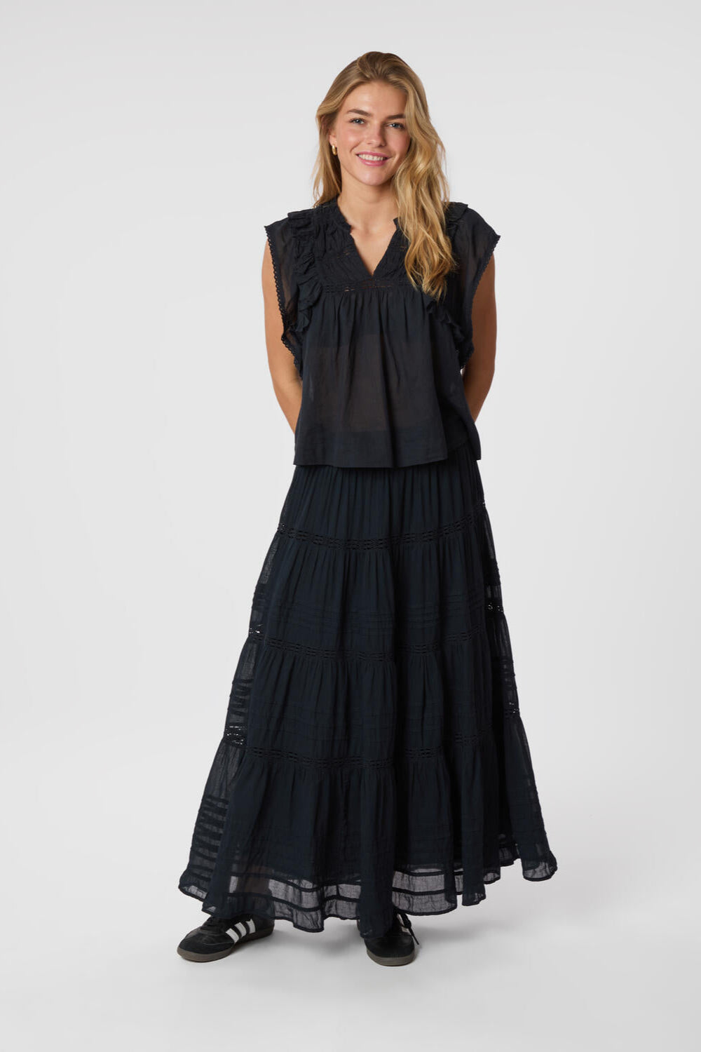 Felicia S Voile nederdel - navy